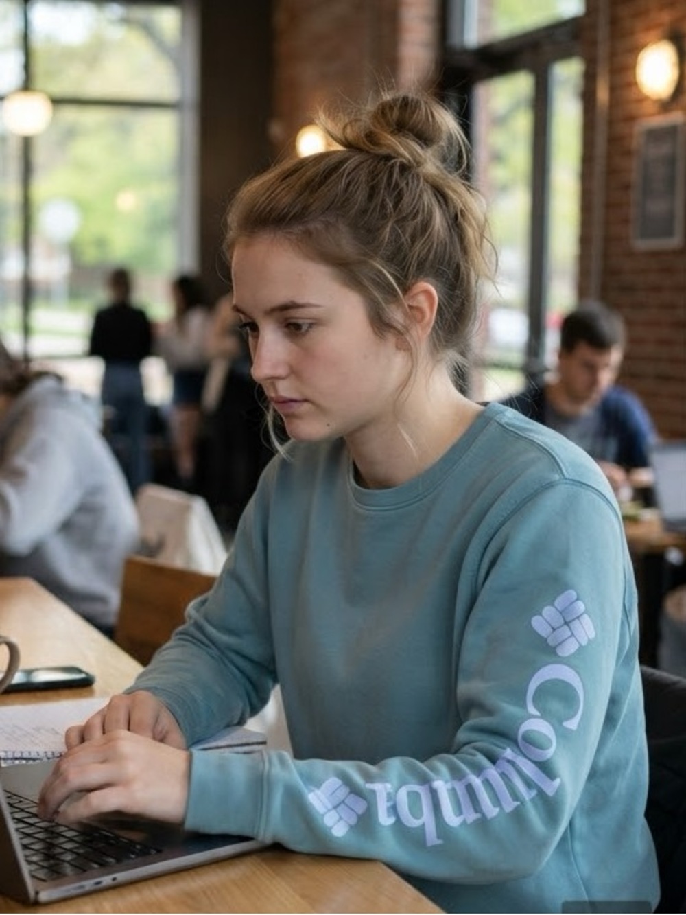 Columbia Teal Crewneck Pullover Sweater